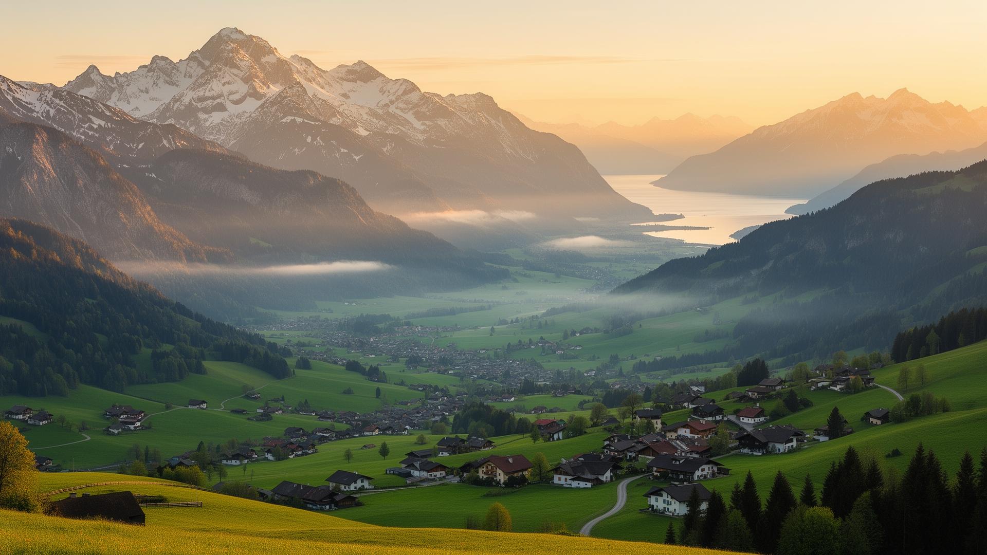 Panorama Vorarlberg mit Bergen und Tälern